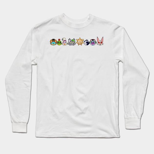 FNaF Security Breach Line Up Long Sleeve T-Shirt by WhiteRabbitWeirdo